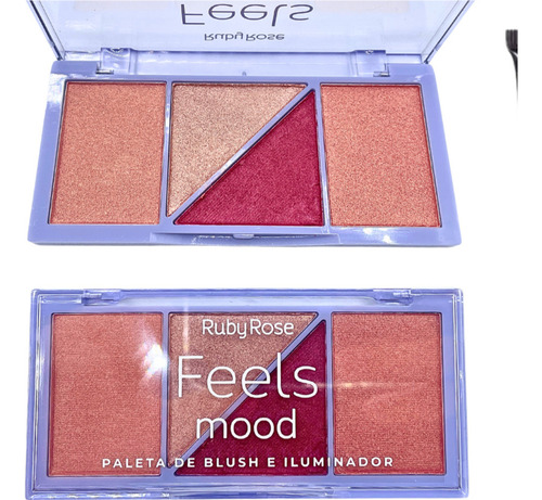 Quarteto De Blush E Iluminador Contorno Feels Mood-ruby Rose Tom Da Maquiagem Cor 2