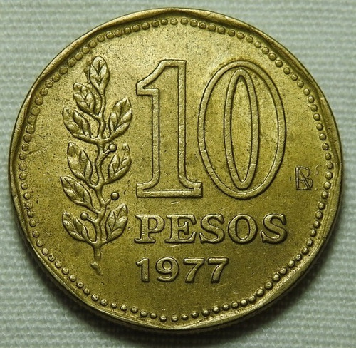 Moneda Argentina 10 Pesos 1977