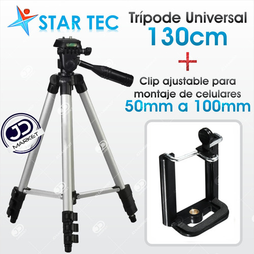 Imagen 2 de 8 de Trípode Profesional Para Cámara + Estuche, Star Tec 1.30 Mts
