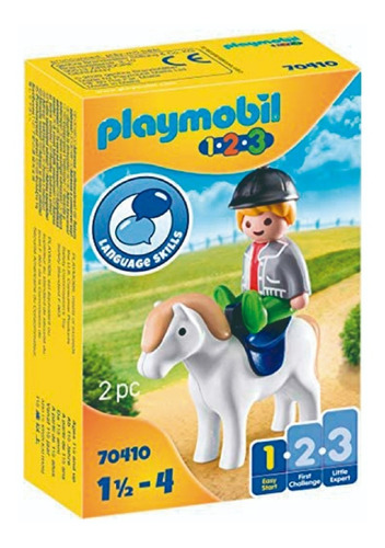 Playmobil Niño Con Pony Linea 123 Juguete Infantil 70410