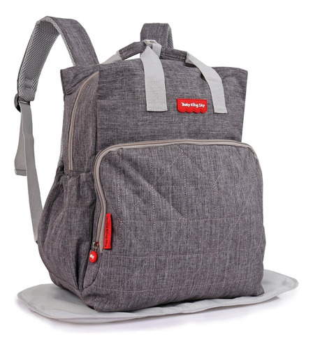 Mochila Pañalera Bebe Bolsa Maternal Gris