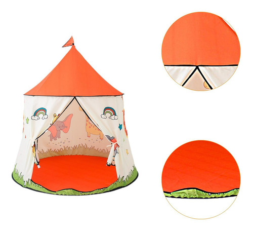 Tienda Para Niños, Tipi Plegable, Tienda De Juegos Naranja