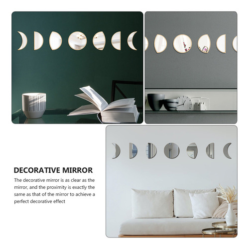 Juego De Pared Con Espejo Acrílico Con Fase Lunar, Decoració