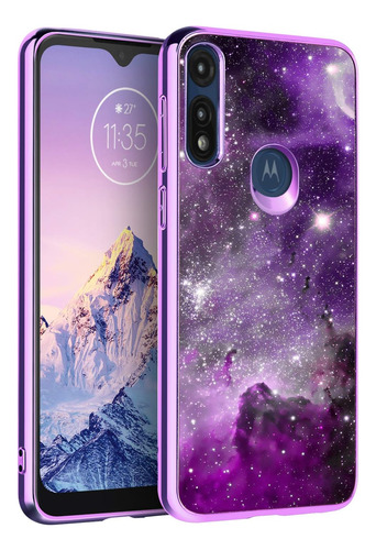 Funda Violeta Para Moto E 2020 Diseno Nebulosa