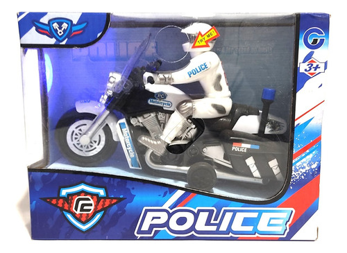 Brinquedo Moto De Policia De Fricção Sons Sirene Farol Led