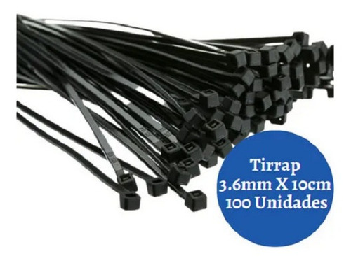 Tirrap Amarre Plastico 3.6mm X 20cm 100 Unids Negro