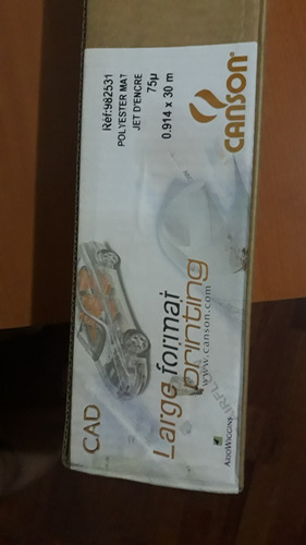 Papel Polyester Mate 0.914 X 30 Mts, 75 Micras Marca Canson