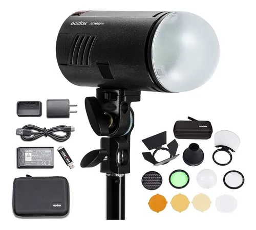 Combo Flash Para Camara Godox Ad100 Pro 100w + Ak-r1