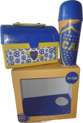 Set De Viaje Valija + Vaso Boca Juniors Producto Oficial