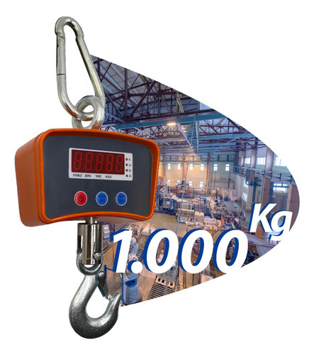 Balança Digital Gancho 1000kg Suspensa Com Bateria Interna