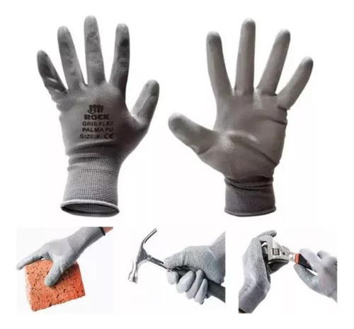 Guantes De Trabajo Pu Alta Calidad Certificado Pack 12 Unid