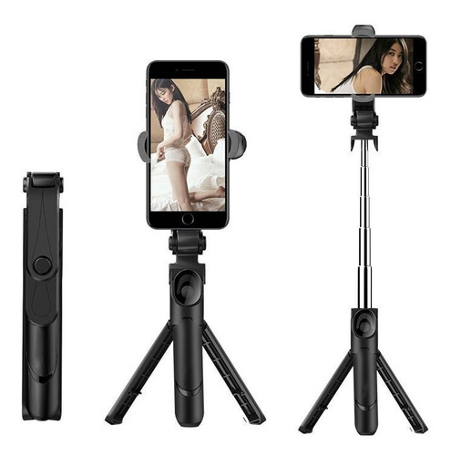 Bastão Pau De Selfie E Tripe Bluetooth Preto