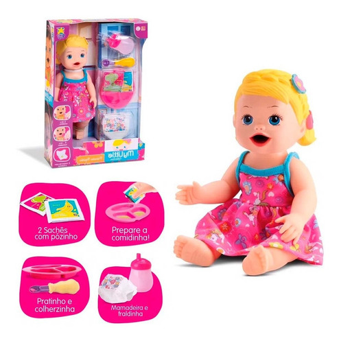 Boneca My Little Collection Primeira Papinha Loira Divertoys