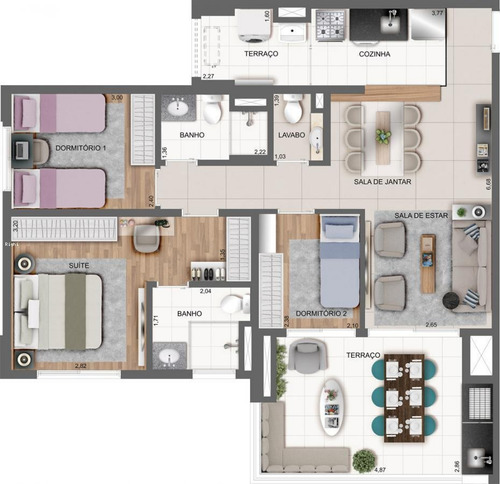 Imagem 4 de 15 de Apartamento Para Venda Em São Paulo, Tatuapé, 3 Dormitórios, 1 Suíte, 2 Banheiros, 2 Vagas - 33_1-1613982