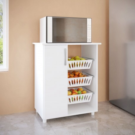 Mueble De Cocina Despensa Verduras - Modelo Verluro Blanco