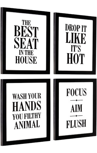 Carteles De Humor Para Baño De Madera Enmarcados: Deco...