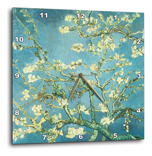 3drose Dpp__2 Reloj De Pared Van Gogh Con Almendro Florecie.