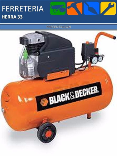 Compresor 50l Black And Decker + Kit P/compresor / Herra33