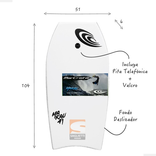 Tabla Barrenador Ixpe 41' 104 Cm Bodysurf Semi Profesional