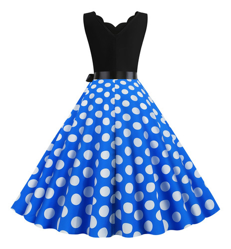 Minivestido Corto Estampado Sin Mangas Con Cuello En V Para