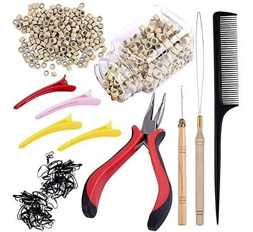 Duufin Hair Extensiones Kit 500 Pcs Negro Micro 33tsh