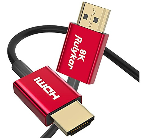 Cable Delgado 8k Hdmi 2.1 6.6ft/2m, Rulykar Velocidad Ultra 