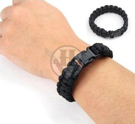 Imagen 3 de 7 de Pulsera De Cordon Tactico Varios Colores Negro Verde Camuflado Tan
