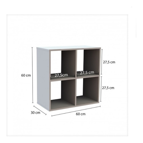 Imagen 2 de 5 de Modulo 4 Cubos Organizador Melamina Centro Estant