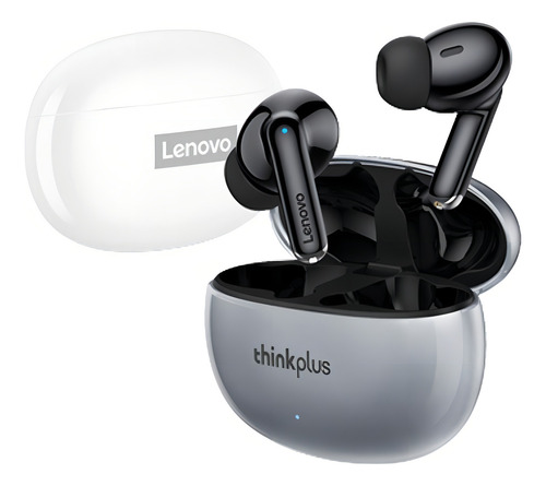 Fone De Ouvido In-ear Sem Fio Lenovo Bluetooth He05 Xt88 Branco Com Luz Azul Led