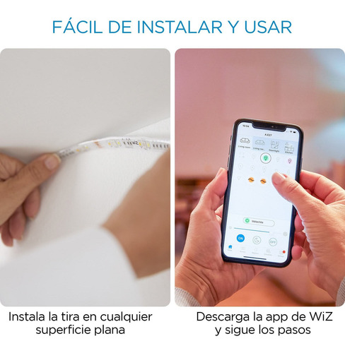 Imagen 3 de 8 de Wiz Cinta Led Extensión Inteligente Color 1mt 11w Wi-fi X2