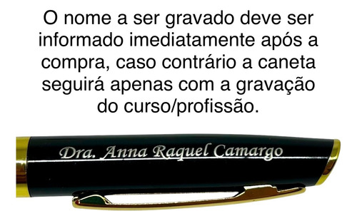 Caneta Engenharia Civil Presente Formatura Engenheiro + Nome Preto Azul