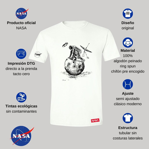 Playera Nasa Luna Hombre