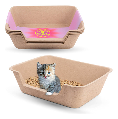 Tiny Toe Beans - Cajas De Arena Desechables Para Gatos - Caj