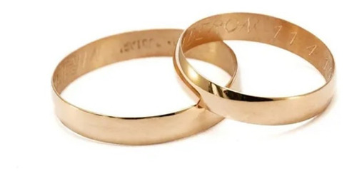 Par Alianzas 2gr Oro18k Cinta Grabadas Compromiso Casamiento