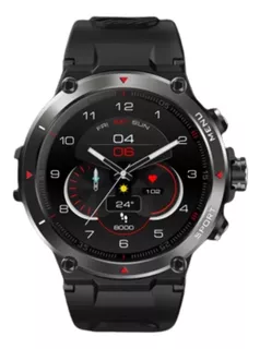 Reloj inteligente Zeblaze Stratos 2 para GPS Sport Saude, color negro, correa, color negro, bisel negro, diseño de pulsera negra, diseño de malla