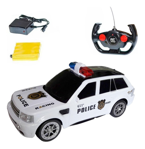 Carrinho Controle Caminhoneta Policia Grande C Luz Sirene Q5