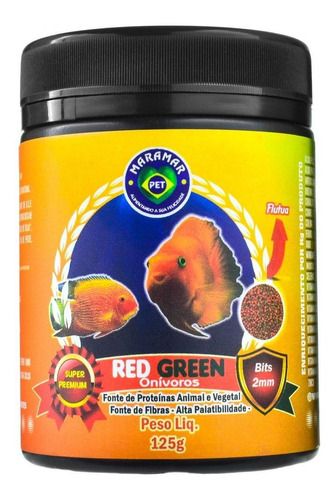 Ração Para Peixe Red Green Onivoros 125g Maramar