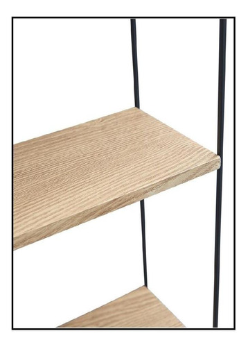 Estante Con 5 Niveles Madera Metal Negro 59x15x116cm