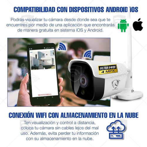 Imagen 6 de 10 de 2 Camaras Wifi Ip Ultra Hd 4 Mpx Exterior Video Seguridad