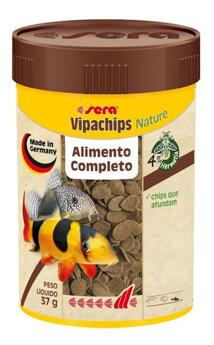 Imagem 1 de 2 de Sera Vipachips Ração Base Pastinhas Chips Peixes Fundo 37g