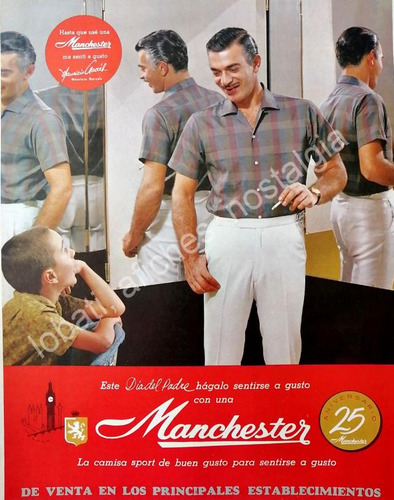 Cartel Vintage Mauricio Garces Y Camisas Manchester 1964 /10