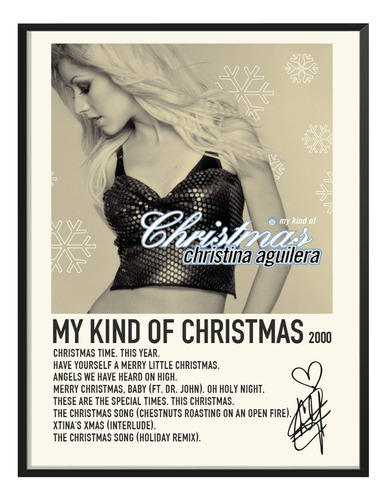 Poster Christina Aguilera Album Tracklist Kind Of Xmas 45x30