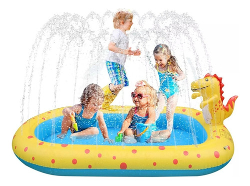 Piscina Inflable Y Chorros Dino 170 Cm Entretenidas Niños