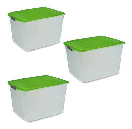 Caja Organizadora De 42 Lts Plastica Apilable X3 Colombraro