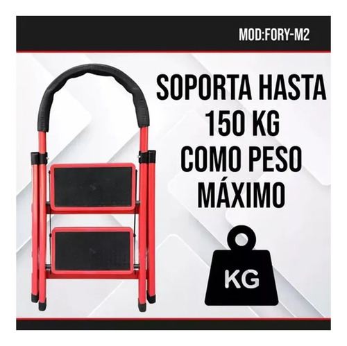 Escalera Plegable Multiuso 2 Peldaños Compacta Resistente