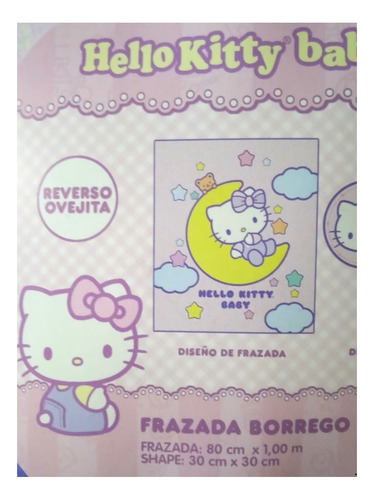 Frazada Super Suave .1 X .8m + Cojin Shape Hello Kitty Baby