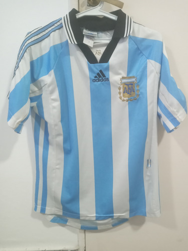 Camiseta De Futbol Seleccion Argentina 1998 Ver (Usado)