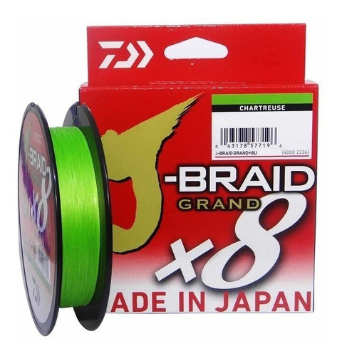 Linha Multifilamento Daiwa J-braid Grand 8x 135m 40lbs Cor Verde-lima