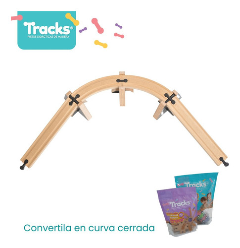 Puente Elevación Curva Tren Madera Compatible Trencity Hape