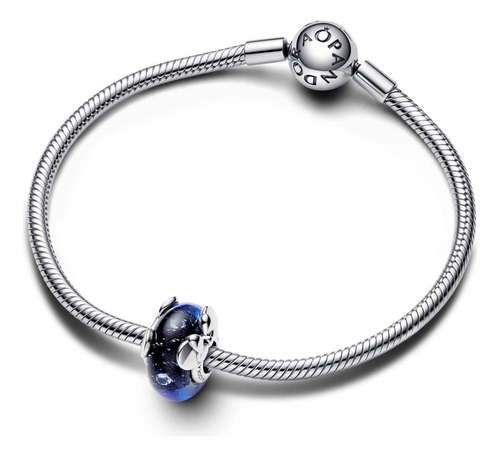 Charms Pandora Murano Azul Mickey Y Minnie Azul